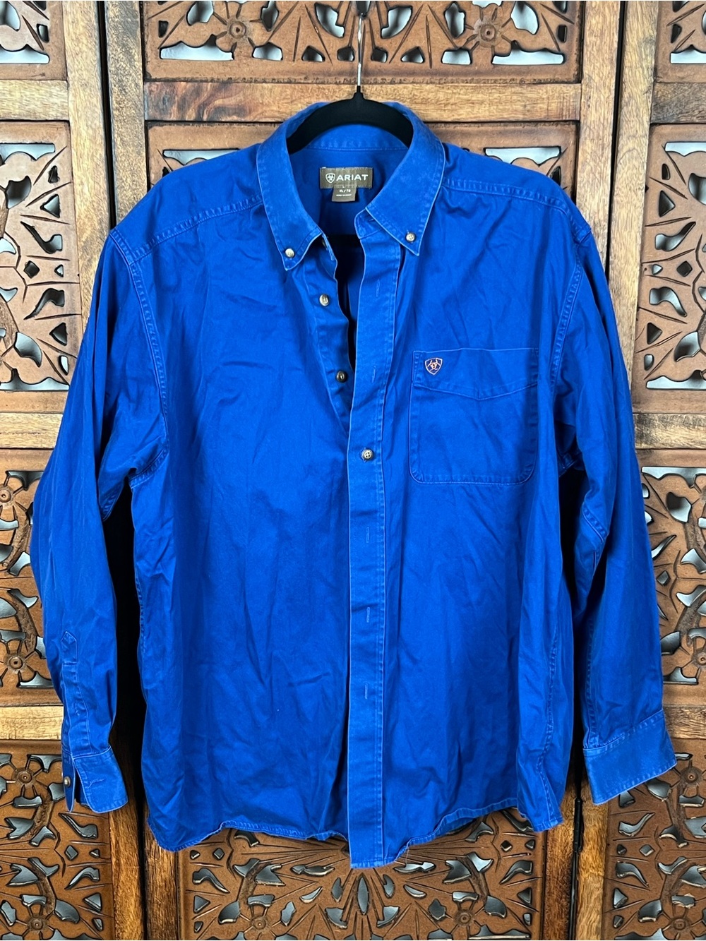 Ariat Men's Button-Down Shirt in Cobalt Blue